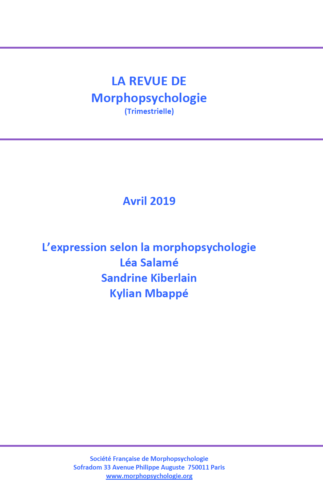 Couverture Avril 2019