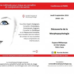 Flyer conférence morphopsychologie Paris